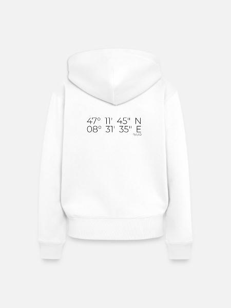 Koordinaten Baar - Frauen Premium Bio Zip Hoodie - Weiß