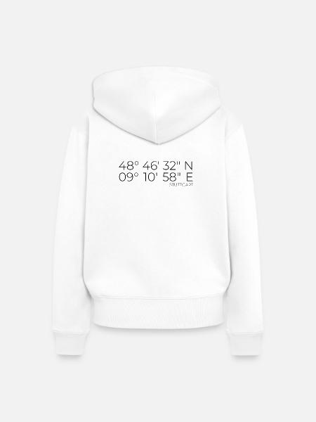 Koordinaten Stuttgart - Frauen Premium Bio Zip Hoodie - Weiß