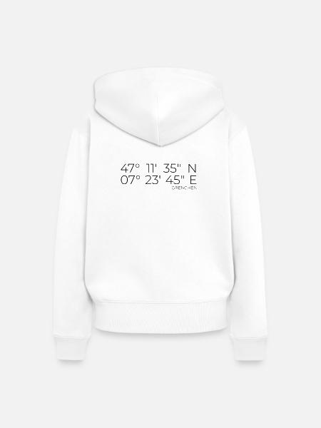 Koordinaten Grenchen Schweiz - Frauen Premium Bio Zip Hoodie - Weiß