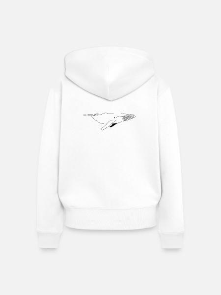 Wal - schwarweiß Grafik - Frauen Premium Bio Zip Hoodie - Weiß