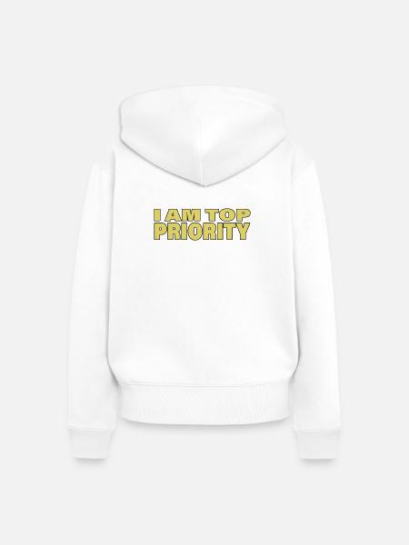 TOP PRIORITY - Frauen Premium Bio Zip Hoodie - Weiß