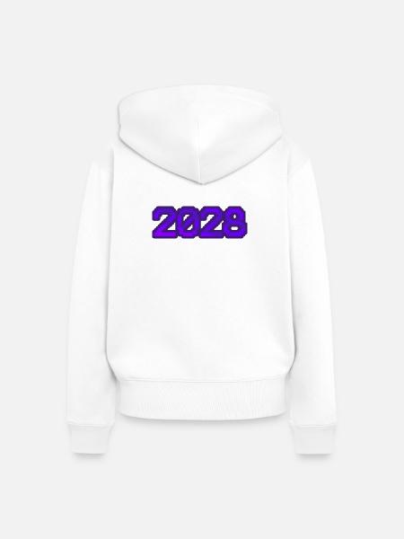 Computer 2028 - Frauen Premium Bio Zip Hoodie - Weiß