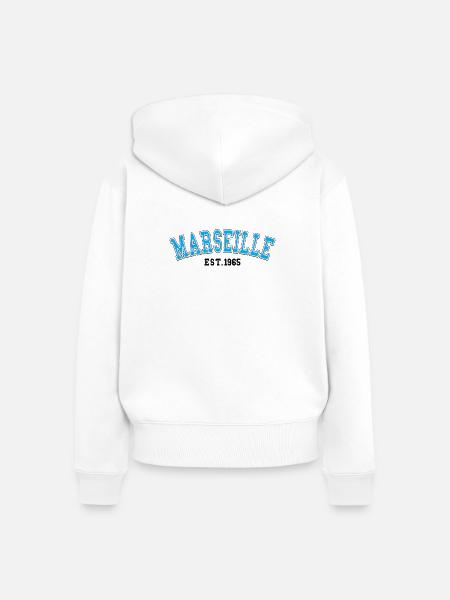 Marseille Est.1965 - Frauen Premium Bio Zip Hoodie - Weiß