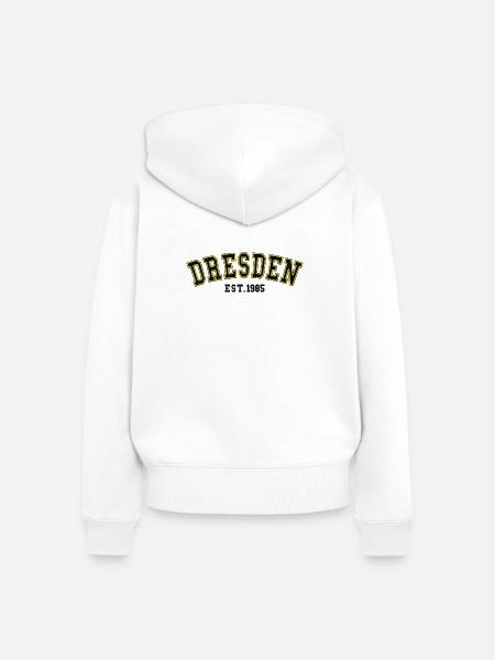 Dresden Est. 1985 - Frauen Premium Bio Zip Hoodie - Weiß
