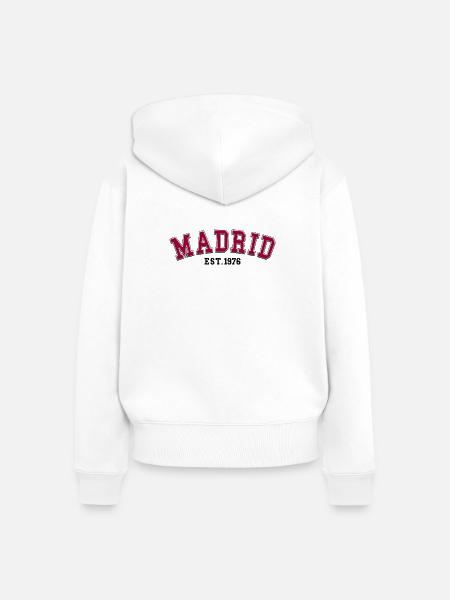 Madrid gegründet 1976 - Frauen Premium Bio Zip Hoodie - Weiß