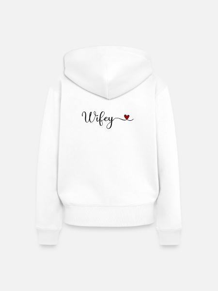 Ehefrau - Frauen Premium Bio Zip Hoodie - Weiß