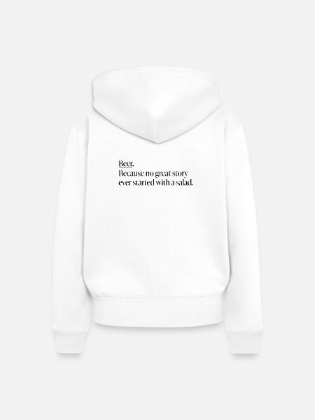 Beer Statement-Shirt - Frauen Premium Bio Zip Hoodie - Weiß
