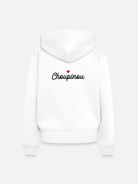 Choupinou-Herzschrift - Frauen Premium Bio Zip Hoodie - Weiß