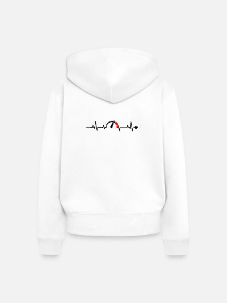Roter Segmentbogen Logo Muster - Frauen Premium Bio Zip Hoodie - Weiß