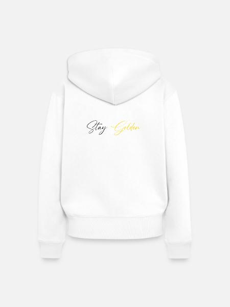 Stay_Golden - Frauen Premium Bio Zip Hoodie - Weiß