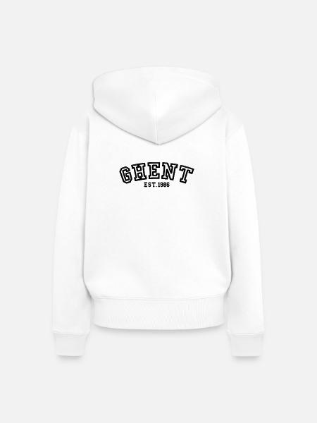 Gent gegründet 1986 - Frauen Premium Bio Zip Hoodie - Weiß