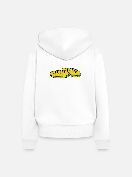Sandwich Slipper Motiv - Frauen Premium Bio Zip Hoodie - Weiß