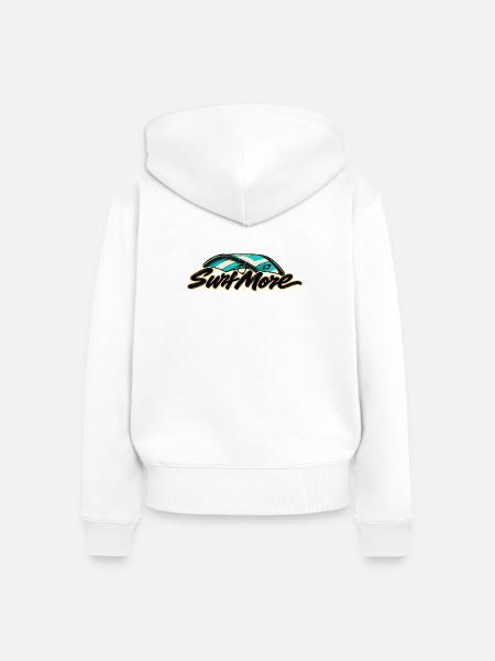 Surf More – Wing Classic - Frauen Premium Bio Zip Hoodie - Weiß