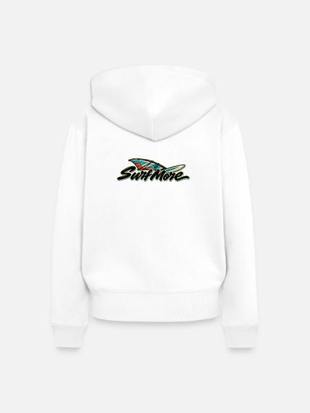 Surf More – Wind Classic - Frauen Premium Bio Zip Hoodie - Weiß