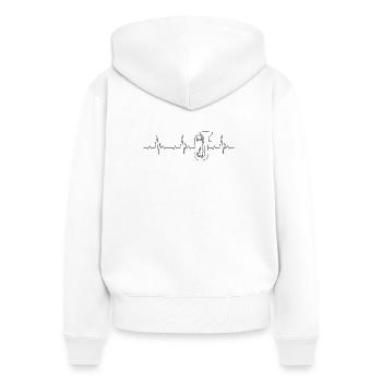 Tuba Heartbeat Frequenz Puls EKG - Frauen Premium Bio Zip Hoodie - Weiß - Hinten - AI Model Female 172 light (172cm)
