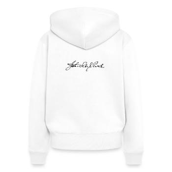 Johann Sebastian Bach Signature - Sweat à capuche zippé Premium bio Femme - blanc - Dos - AI Model Female 172 light (172cm)