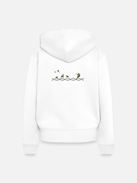 DNA Jagd Tarnmuster - Frauen Premium Bio Zip Hoodie - Weiß