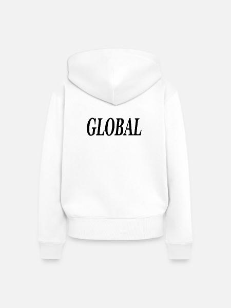 Global Weltweit - Frauen Premium Bio Zip Hoodie - Weiß