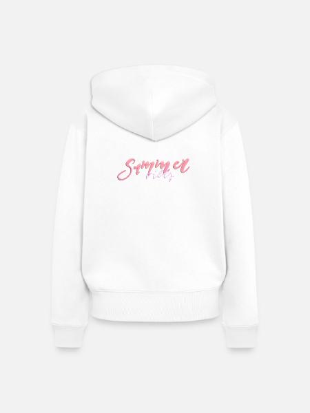 Summer Vibes – Neon Handlettering - Frauen Premium Bio Zip Hoodie - Weiß