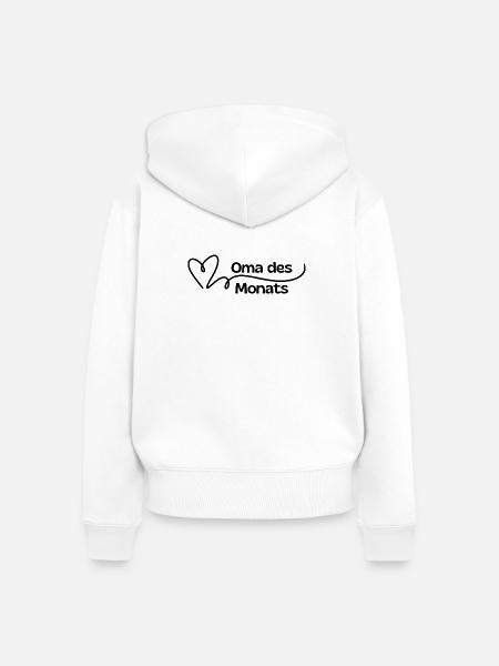 Oma des Monats Herz - Frauen Premium Bio Zip Hoodie - Weiß