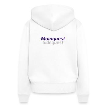 Sidequest Mode on - Women's Premium Organic Zip Hoodie - white - Back - AI Model Female 172 light (172cm)