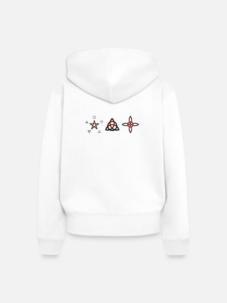 Wicca-Symbole – Mystische Kunst - Frauen Premium Bio Zip Hoodie - Weiß