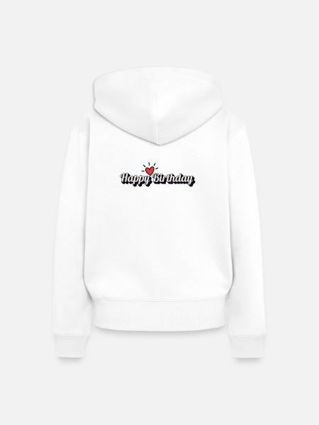 Happy Birthday - Frauen Premium Bio Zip Hoodie - Weiß