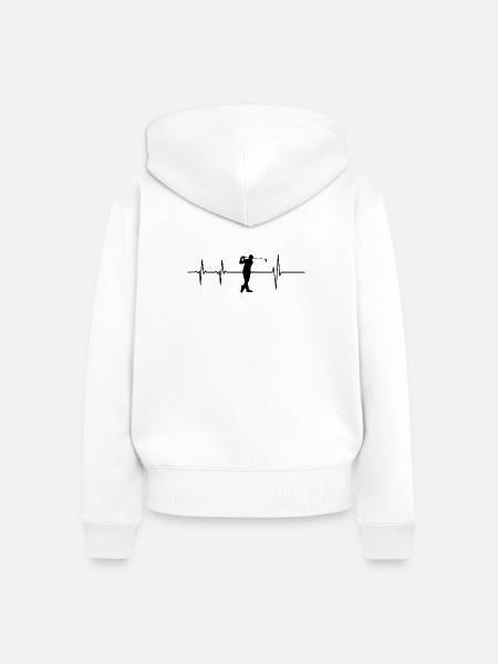 Golf on Beat - Frauen Premium Bio Zip Hoodie - Weiß