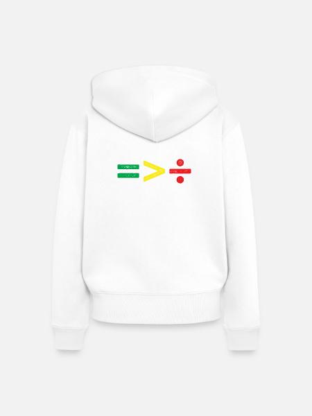 Juneteenth-Gleichheit ist größer als Spaltung - Frauen Premium Bio Zip Hoodie - Weiß