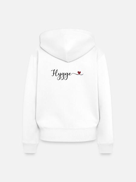 Hygge Herz - Frauen Premium Bio Zip Hoodie - Weiß