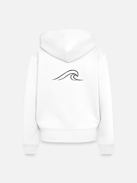 minimalistische-welle - Frauen Premium Bio Zip Hoodie - Weiß