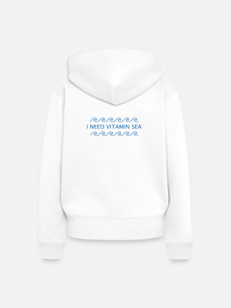 I Need Vitamin Sea - Frauen Premium Bio Zip Hoodie - Weiß