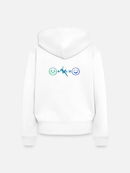 Geschenkidee für eine Bouldererin mit Felsklettern - Frauen Premium Bio Zip Hoodie - Weiß