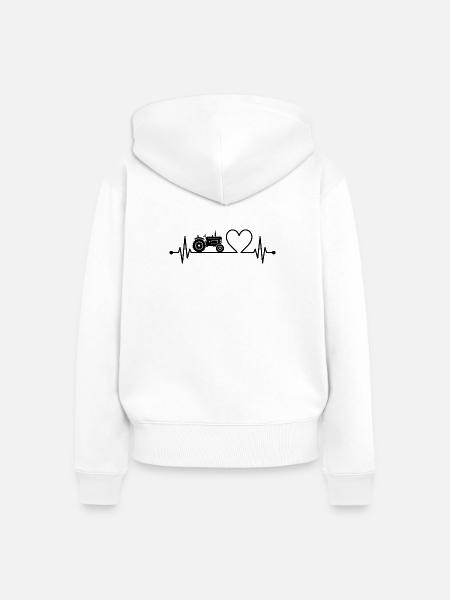 Traktor / Traktor / Traktor - Frauen Premium Bio Zip Hoodie - Weiß