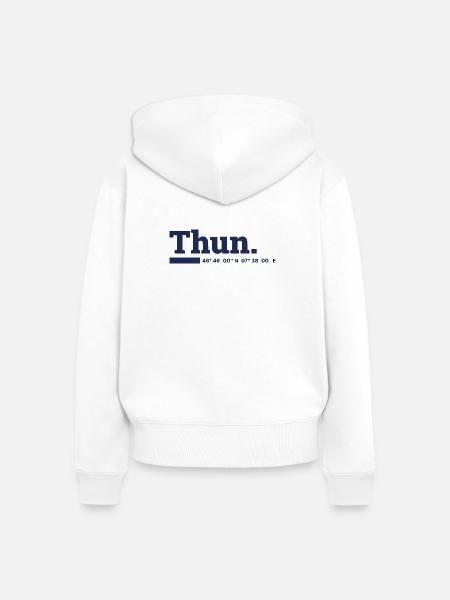 Thun Koordinaten - Frauen Premium Bio Zip Hoodie - Weiß