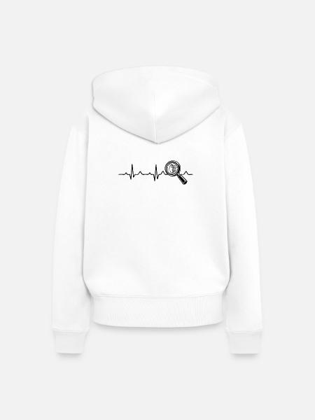  Herzschlag Münzsammeln Numismatiker Numismatik - Frauen Premium Bio Zip Hoodie - Weiß