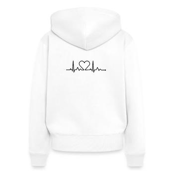 rythme cardiaque - rythme cardiaque - Sweat à capuche zippé Premium bio Femme - blanc - Dos - AI Model Female 172 light (172cm)