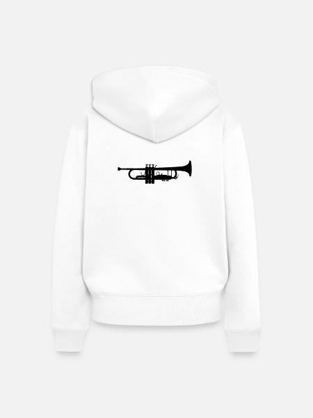 Trompetensilhouette - Frauen Premium Bio Zip Hoodie - Weiß