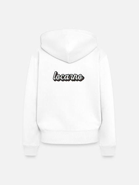 Locarno Regenbogen Script - Frauen Premium Bio Zip Hoodie - Weiß