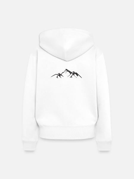Gebirge - Frauen Premium Bio Zip Hoodie - Weiß