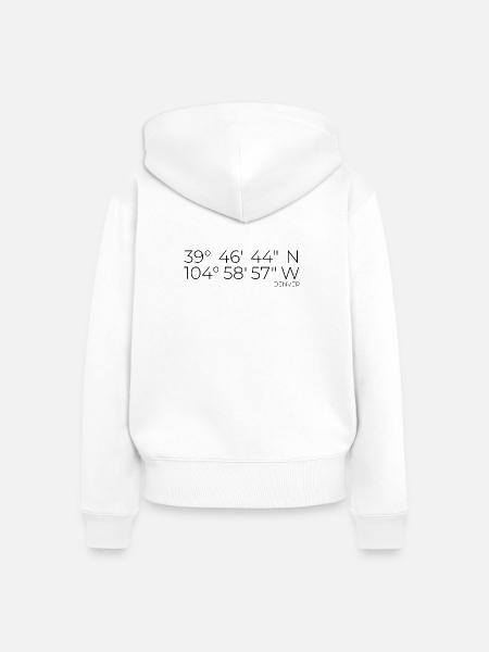Koordinaten Denver - Frauen Premium Bio Zip Hoodie - Weiß