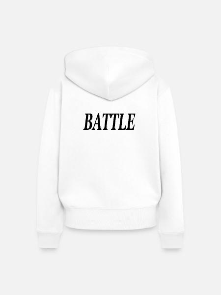 Battle, Schlacht - Frauen Premium Bio Zip Hoodie - Weiß