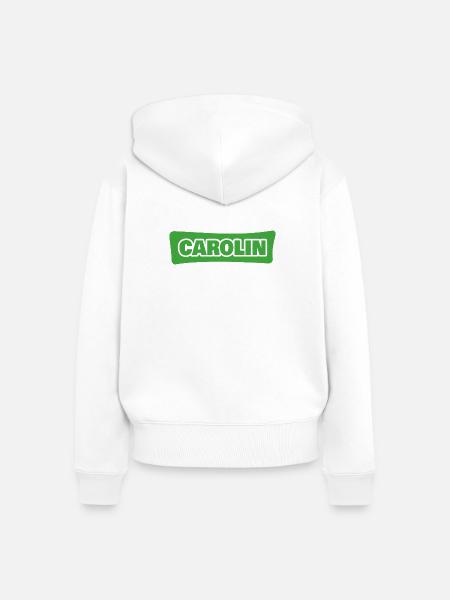 Carolin - Frauen Premium Bio Zip Hoodie - Weiß