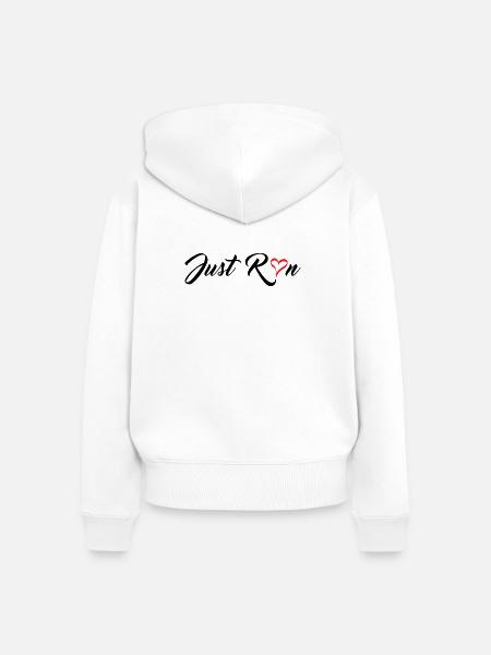 Lauf einfach - Frauen Premium Bio Zip Hoodie - Weiß