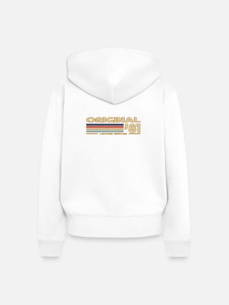 1981 - Frauen Premium Bio Zip Hoodie - Weiß
