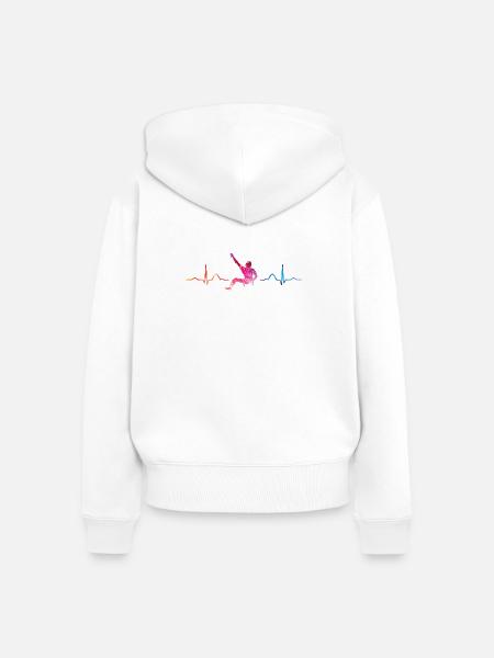 Boulderer Herzschlag Boulder Bouldern - Frauen Premium Bio Zip Hoodie - Weiß