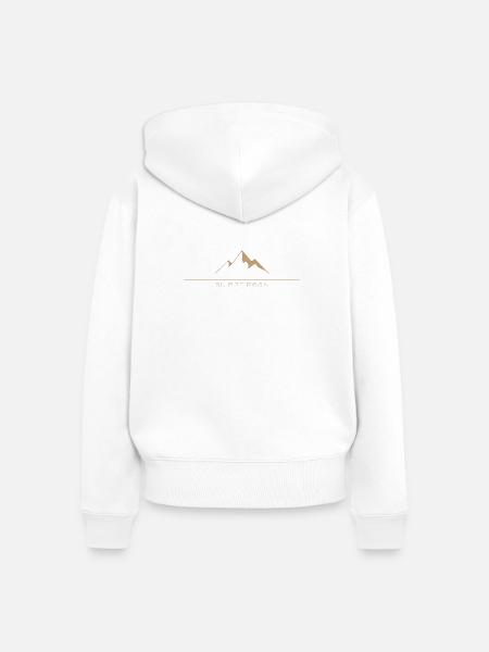 Silent Peak Beige - Frauen Premium Bio Zip Hoodie - Weiß