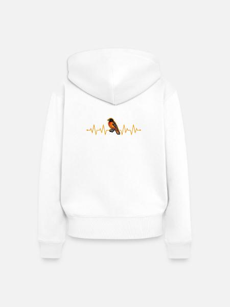 Herzschlag eines Pirols - Frauen Premium Bio Zip Hoodie - Weiß