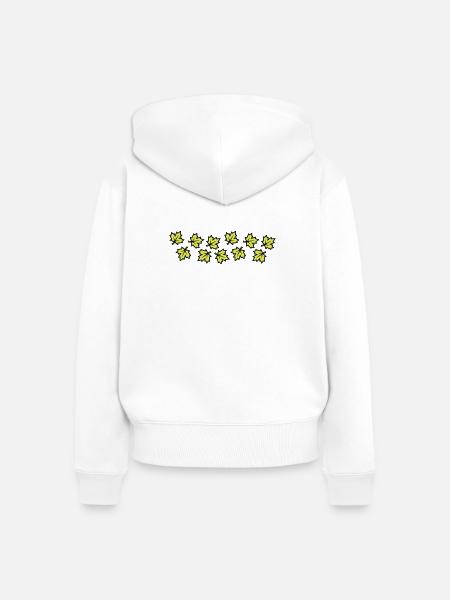 Ahornblatt Blätter Laub - Frauen Premium Bio Zip Hoodie - Weiß