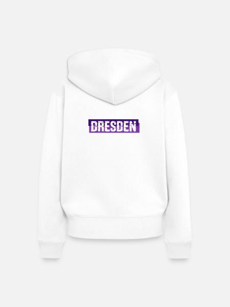 Dresden Banner - Sachsen - Deutschland - Frauen Premium Bio Zip Hoodie - Weiß